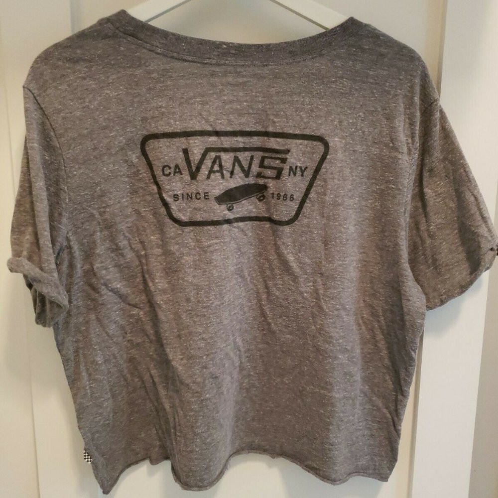 VANS Women's Cropped Boxy Heathered Gray T-shirt - Picture 5 of 5